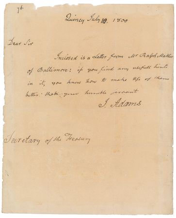 Lot #4 John Adams: President Adams confronts