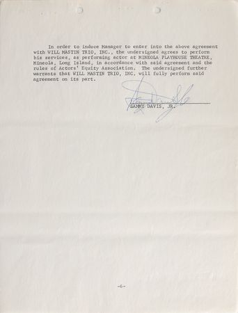 Lot #726 Sammy Davis, Jr Signed Document - Image 2