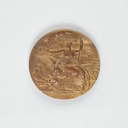 Lot #9001 Athens 1896 Summer Olympics Gilt Bronze Participation Medal - Image 1