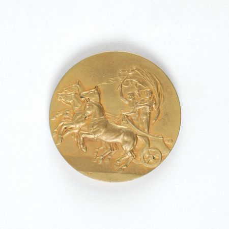 Lot #9016 London 1908 Summer Olympics Gold Participation Medal - Image 1