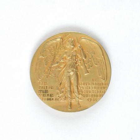Lot #9016 London 1908 Summer Olympics Gold Participation Medal - Image 2