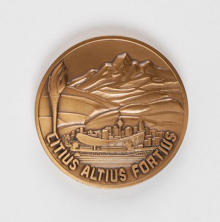 Lot #9137 Calgary 1988 Winter Olympics Bronze Participation Medal - Image 1