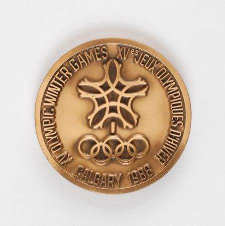 Lot #9137 Calgary 1988 Winter Olympics Bronze Participation Medal - Image 2