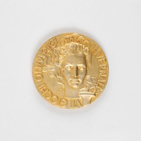 Lot #9082 Cortina 1956 Winter Olympics Gold Winner?s Medal - Image 1