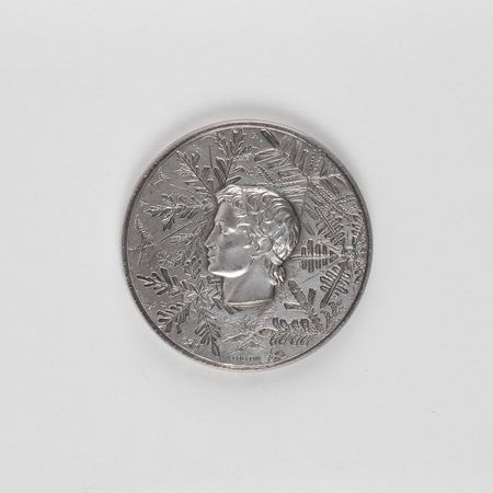 Lot #9105 Grenoble 1968 Winter Olympics Silver Plated Participation Medal - Image 1