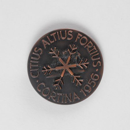 Lot #9086 Cortina 1956 Winter Olympics Bronze Participation Medal - Image 2