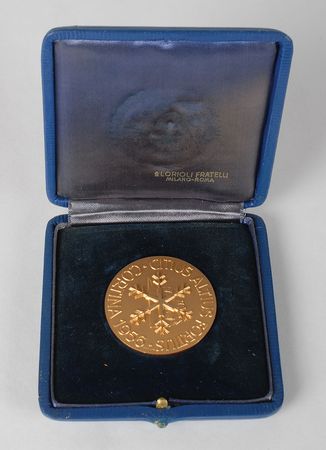 Lot #9083 Cortina 1956 Winter Olympics Gilt Participation Medal - Image 3