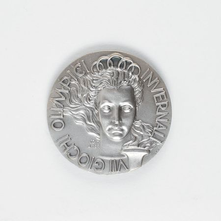 Lot #9084 Cortina 1956 Winter Olympics Silver Participation Medal - Image 1