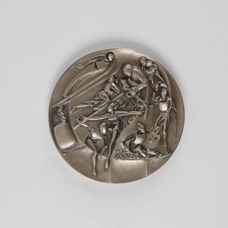 Lot #9122 Lake Placid 1980 Winter Olympics Silvered Participation Medal - Image 1