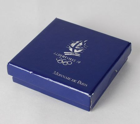 Lot #9144 Albertville 1992 Winter Olympics Chrome Participation Medal - Image 3