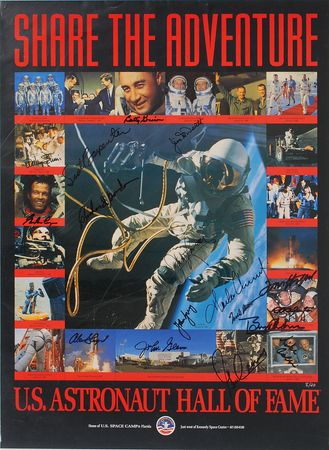 Lot #354 Astronaut Hall of Fame: One of only twenty ASF Hall of Fame tributes signed by over a dozen astronauts - Image 1