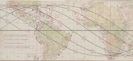 Lot #373 Wally Schirra and Walter Cunningham: Large training map signed by the pilot and commander - Image 3
