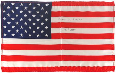 Lot #319 Jim McDivitt: CMDR McDivittâ??s impressive A9 flown flagâ??the largest weâ??ve ever offered - Image 1