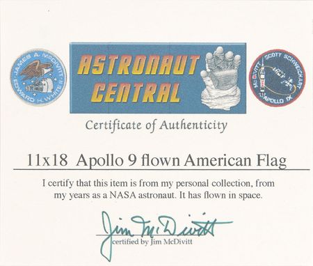Lot #319 Jim McDivitt: CMDR McDivittâ??s impressive A9 flown flagâ??the largest weâ??ve ever offered - Image 2