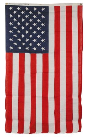 Lot #334 STS-29: Robert Springer: Immense STS-29 flagâ€”one of the largest flown flags in private hands - Image 1
