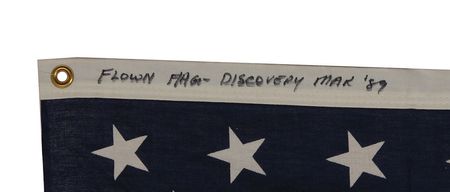 Lot #334 STS-29: Robert Springer: Immense STS-29 flagâ€”one of the largest flown flags in private hands - Image 2