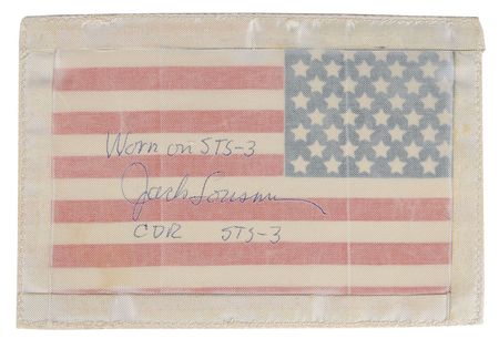 Lot #332 Jack Lousma: Flown STS-3 flag patch worn on Commander Lousmaâ€™s ejection suit - Image 2