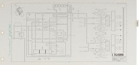 Lot #320 Jim McDivitt's Apollo 9 Flown Schematic: Schematic for CSM Fuel Cell 1?a point of failure on Apollo 13?flown on the Apollo 9 LM ?Spider? - Image 1