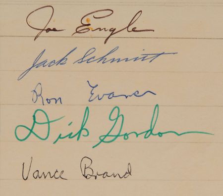 Lot #331 Apollo Astronauts: Remarkable 1969 autograph sheet featuring the complete crews of every lunar landing - Image 6