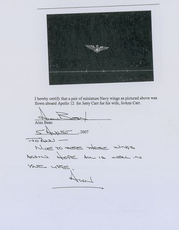 Lot #327 Alan Bean: From one astronaut to anotherâ??