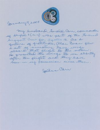 Lot #327 Alan Bean: From one astronaut to anotherâ??