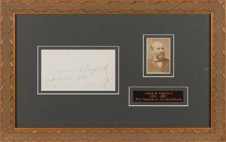 Lot #22 James A. Garfield: Large 1881 signature as