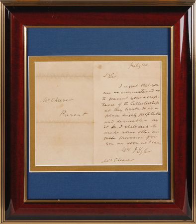 Lot #9 John Tyler Handwritten Letter Signed