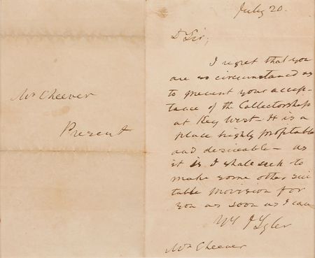Lot #9 John Tyler Handwritten Letter Signed - Image 2