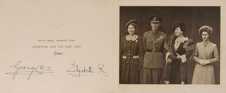 Lot #183 King George VI and Queen Elizabeth Christmas Card - Image 1