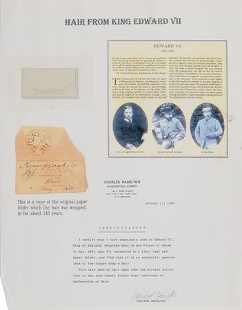 Lot #257 Queen Victoria and King Edward VII Hair - Image 1