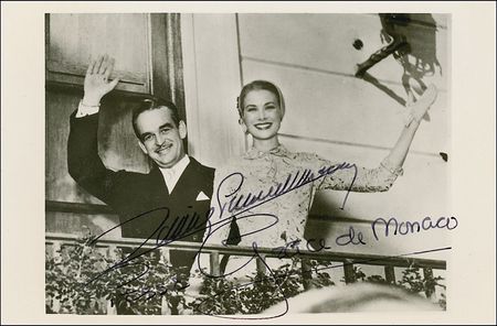 Lot #253 Princess Grace and Prince Rainier Signed Photograph - Image 1