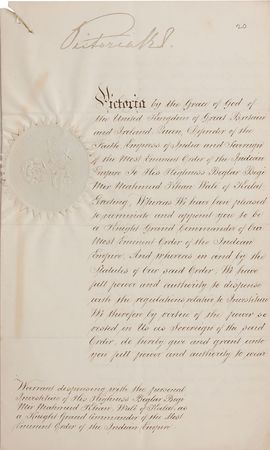 Lot #193 Queen Victoria Signed Document - Image 1