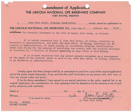 Lot #228 J. Paul Getty Signed Documents - Image 1