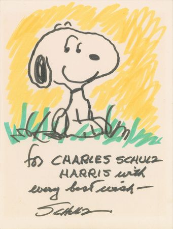 Lot #412 Charles Schulz: Colorful Snoopy on Peanuts storyboard - Image 1