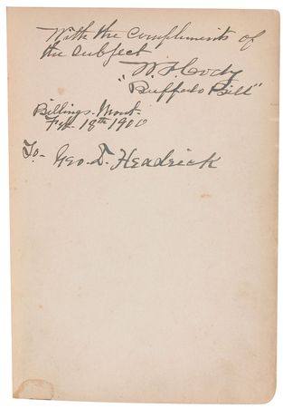 Lot #204 William F. â€˜Buffalo Billâ€™ Cody: Buffalo Bill's life story, as told by his sister - Image 1