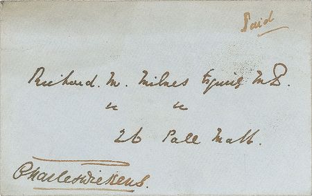 Lot #432. Charles Dickens Envelope