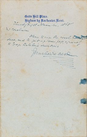 Lot #430. Charles Dickens Handwritten Letter Signed
