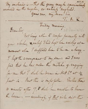 Lot #456 Thomas de Quincy Handwritten Letter Signed - Image 1