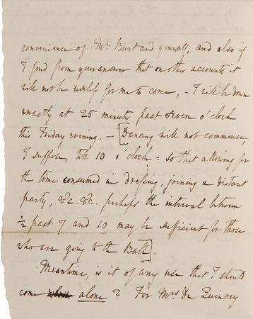Lot #456 Thomas de Quincy Handwritten Letter Signed - Image 2