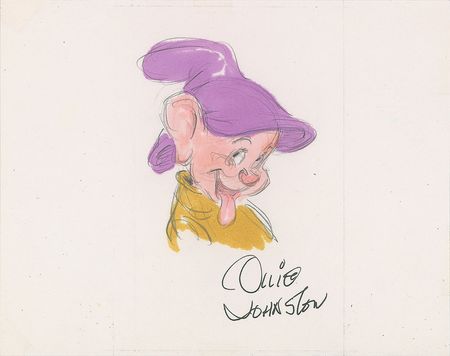 Lot #418 Ollie Johnston Letter and Sketch - Image 1