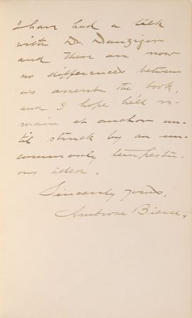 Lot #449 Ambrose Bierce Handwritten Letter Signed - Image 2
