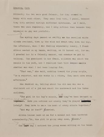 Lot #444 Sylvia Plath: Rare hand-edited draft by the 16-year-old Sylvia Plath - Image 4