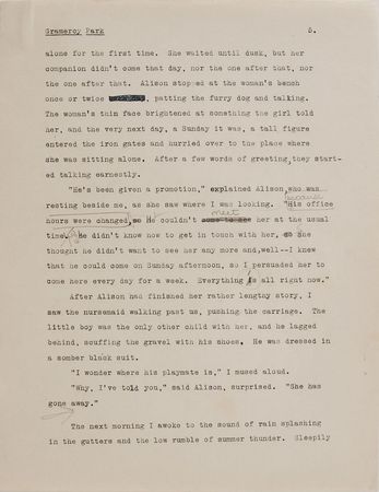 Lot #444 Sylvia Plath: Rare hand-edited draft by the 16-year-old Sylvia Plath - Image 5