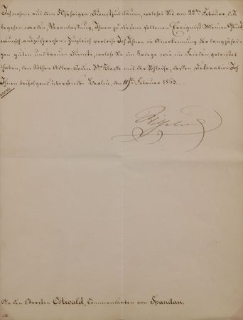Lot #241 King Wilhelm I Signed Document - Image 2
