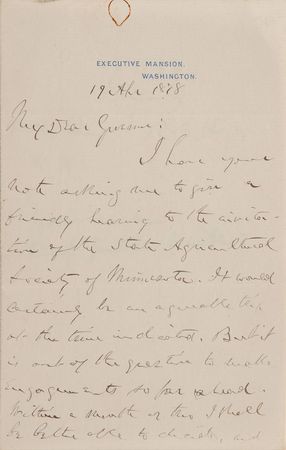Lot #85 Rutherford B. Hayes Handwritten Letter Signed - Image 1