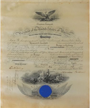 Lot #30 Theodore Roosevelt Signed Document