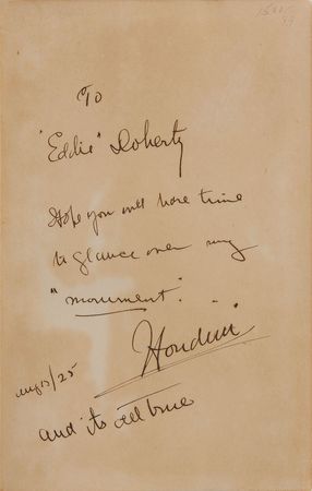 Lot #633 Harry Houdini: 