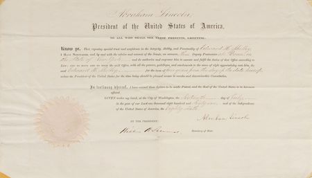 Lot #16 Abraham Lincoln: Scarce 1861 postmaster