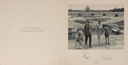 Lot #188 Queen Elizabeth II and Prince Philip: Signed with the queen's rarely used nickname, 