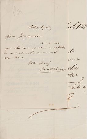 Lot #217 Jay Cooke Handwritten Letter Signed - Image 2